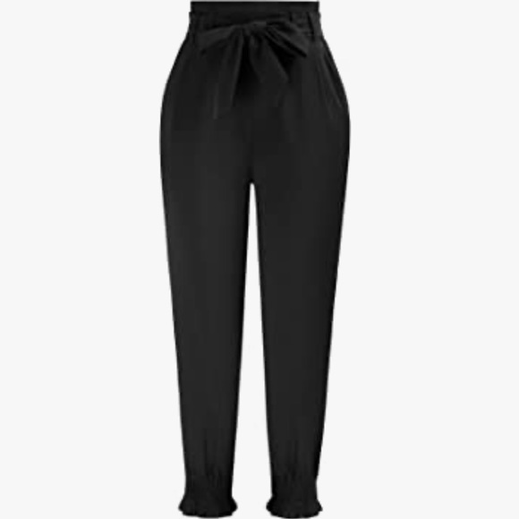 Women’s Casual Cropped Pants with High Waist and Pockets L - Picture 5 of 5
